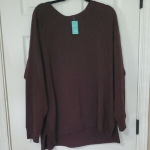 Burgundy Women's Cozy Knit Sweatshirt
